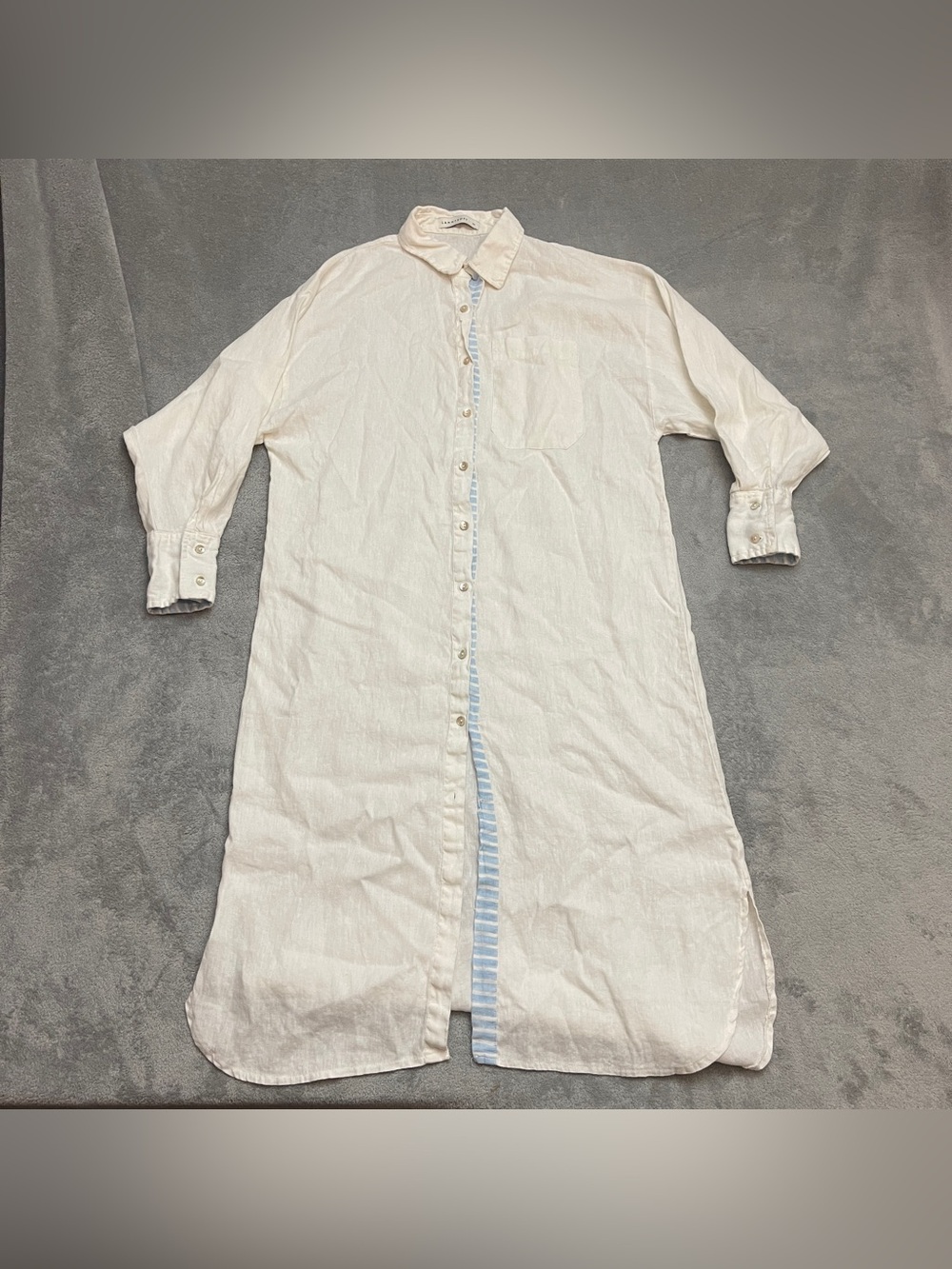 Lanhtropy Long Sleeve Linen Maxi Shirt Dress Women's Size XS